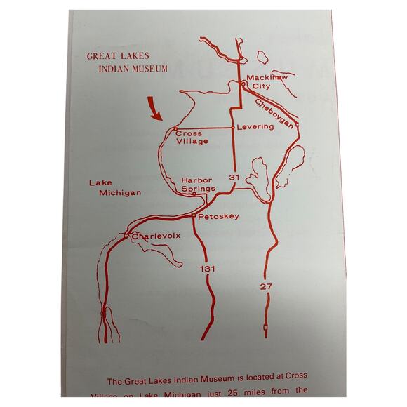 Vintage Great Lakes Indian Museum Brochure Cross Village Michigan 1960s Travel - Picture 4 of 6
